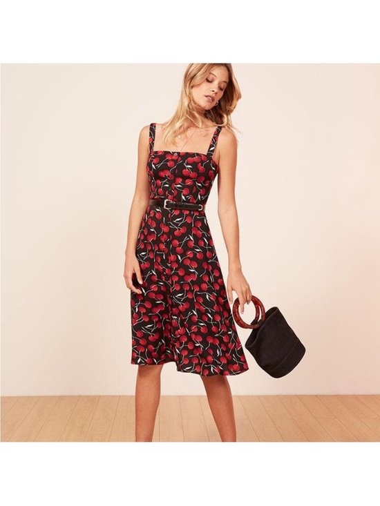Reformation Dresses & Skirts - Rare! Reformation Black Cherry Print Midi Dress